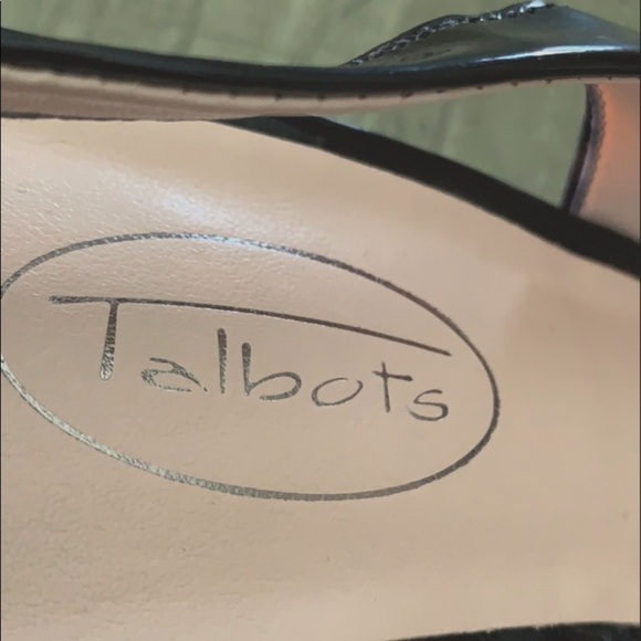 TALBOTS Black Patent Leather Slingback Wedges - Picture 11 of 15